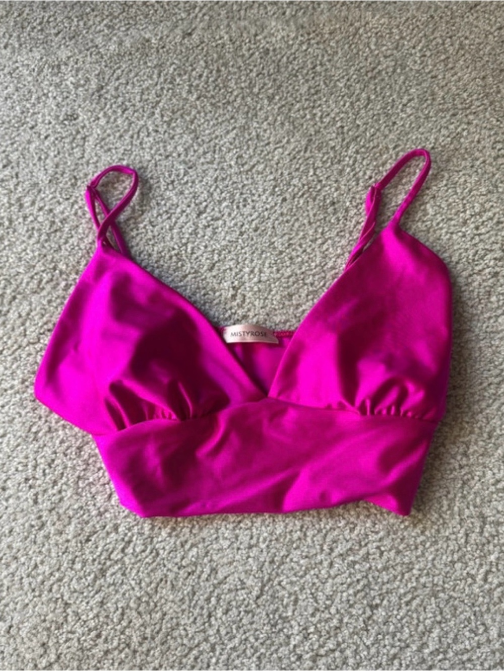 Fuchsia Crop Bralette - Women's Strappy Crop Top y2k sexy
